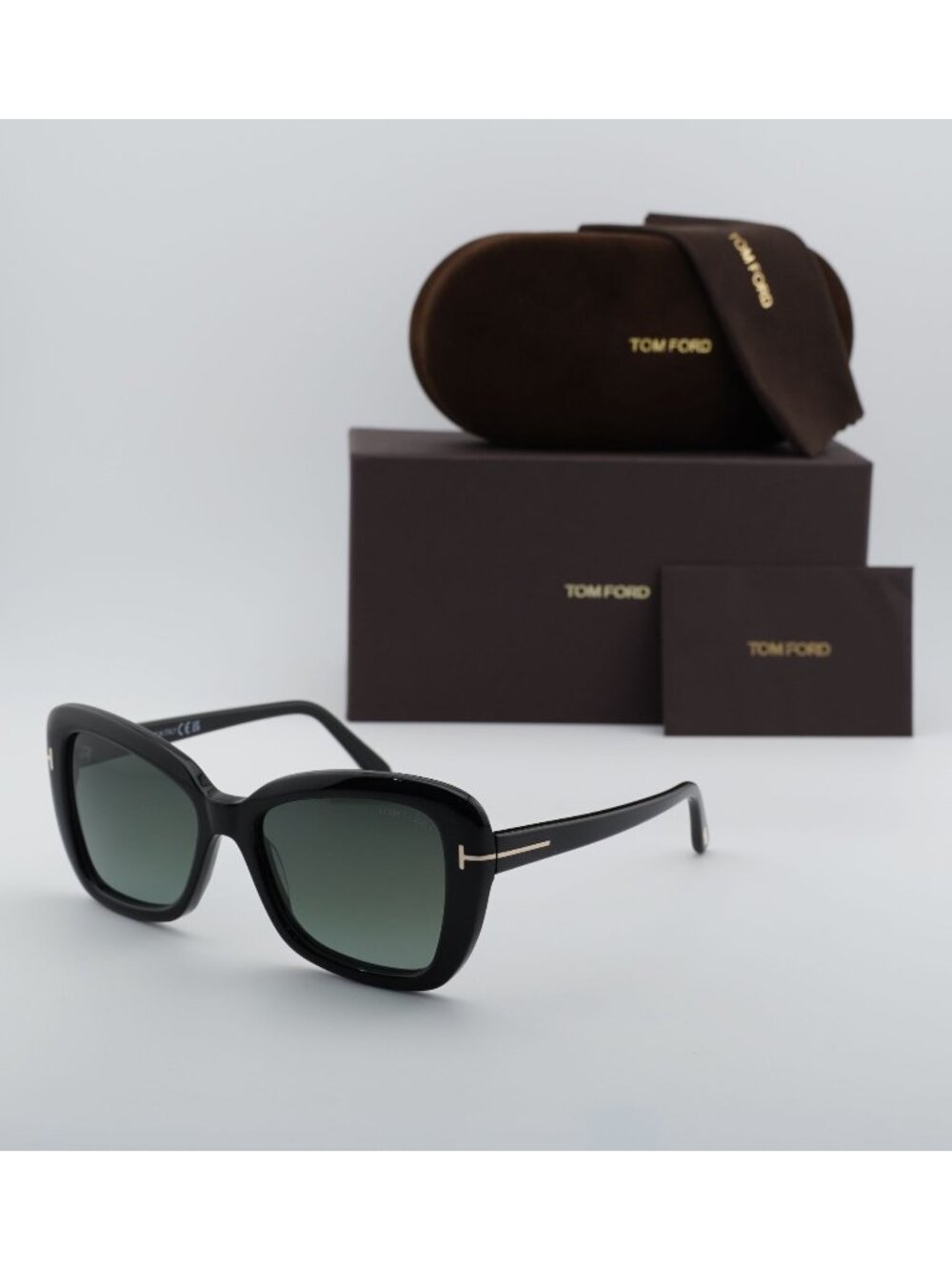 Tom Ford FT1008 01B Maeve Butterfly Sunglasses - Black/Smoke
